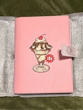 Coach Pink Ice Cream Patch Notebook Cover